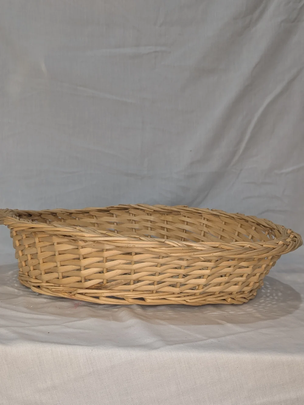 Woven Oval Storage Basket in Natural Beige